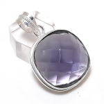 Amethyst Gemstone Handmade 925 Sterling Silver Jewelry Pendant 1.58 k5r32