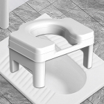 Bathroom Toilet Stool Squating Chair Convenient Non Slip Easy to Clean Squat Potty 18.5cm white
