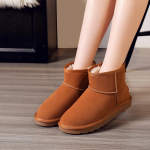 Moteri&scaron;ki sniego batai Nauji neslystantys karvės odos žieminiai &scaron;ilti vilnos pamu&scaron;alu pastorinti klasikiniai trumpi moteri&scaron;ki sniego medvilniniai batai