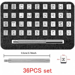 3mm/6mm nerūdijančio plieno abėcėlės numerio antspaudų perforavimo įrankių rinkinys Leathercraft skylių &scaron;tampavimo įrankių rinkinys 36vnt. 6mm 36pcs