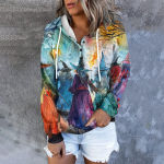 Laisvalaikio mados moteri&scaron;kas gobtuvas ilgomis rankovėmis su spausdintu apvaliu kaklu XL