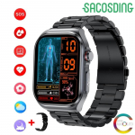 2024 m. naujas NFC EKG HRV sveikatos stebėjimo i&scaron;manusis laikrodis Vyrai, Moterys 2,04 colio AMOLED viso jutiklinio ekrano Bluetooth skambučio AI balso i&scaron;manusis laikrodis black