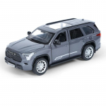 1/24 &bdquo;Toyota Sequoia&ldquo; visureigio modeliavimo lydinio automobilio modelis, metalinis visureigių automobilio modelis, garsas ir &scaron;viesa, berniukų žaislas vaikams, dovana pilka spalva