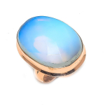 Natural Milky Opal Gemstone Handmade Copper Jewelry Ring Size 7 m4t12