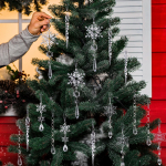 Snaigės varveklio pakabukų rinkinys Kalėdų skaidrus varveklio pakabukas Kalėdų eglutės dekoravimo pakabukas One Size balta