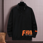 Plus Size 11XL Men Autumn Winter Warm Thick Sweatshirt Stand Collar Sweatshirts Men Fashion Casual Pullover 11XL juoda