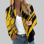 Moteri&scaron;ki vir&scaron;utiniai drabužiai su spaudiniu ilgomis rankovėmis, laisvalaikio užtrauktuku susagstomi megztiniai mar&scaron;kinėliai plona striukė moterims XXL mėlyna