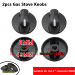 2 vnt 6/8Mm dujinės viryklės priedai surinkimo mygtukas Universalus sidabrinės spalvos dujinės viryklės rankenėlės viryklės orkaitės valdymo jungiklis as the picture