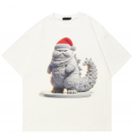 Streetwear 3D skaitmeniniai kalėdiniai kalėdiniai unisex mar&scaron;kinėliai medvilniniai mar&scaron;kinėliai unisex mar&scaron;kinėliai trumpomis rankovėmis mar&scaron;kinėliai S balta