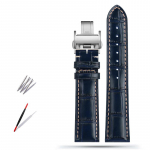 Klasikinis 19MM 20MM 21MM karvės odos laikrodžio dirželis Longines Masters Collection L3 L4 L2.628/L2.673 laikrodžiui su drugelio užsegimu 19mm