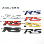 1 vnt 3D metalinis RS logotipas automobilio emblema Galinės bagažinės lipdukas Sportinės versijos modifikacija Automobilio stilius White Sticker