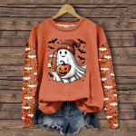 Moteri&scaron;ki drabužiai Ruduo Žiema Helovinas Apvalus kaklas Ilgomis rankovėmis Didelis Laisvas Pliu&scaron;inis Sutir&scaron;tintas Megztinis Vir&scaron;us XL oranžinė