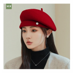 Lengvos prabangos vilnonė beretė vaikams, pabrėžianti jų veidą rudenį žiemą, maža madinga dailininko skrybėlė, retro pumpurėlio skrybėlė One size juoda