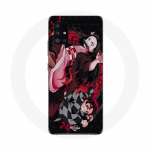 Coque Maniacase pour Samsung Galaxy A51 5G demon slayer tanjiro nezuko attaque combat