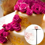 Gėlių glazūrinis nagų stovo padėklo rinkinys &bdquo;Keep Cake Cake Cake&ldquo; dekoravimo &bdquo;Sugarcraft&ldquo; įrankis sidabras