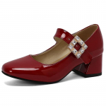 Madingi eleganti&scaron;ki vidutiniai auk&scaron;takulniai Mary Janes Batų dirželiai Raudona Juoda Balta Moteri&scaron;ki auk&scaron;takulniai vakarėlis Biuro vestuviniai batai Didelis dydis 34 juoda