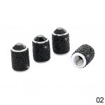 4 vnt. ilgo stiliaus deimantais blizgančių automobilio ratų padangų ventilių dangtelių karūnos formos, apsaugančių nuo dulkių, su cirkoniais, automobilių aksesuarai