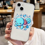 E-58 Pokemon Squirtle dėklas Samsung A04S A05 A14 A06 A51 A15 A16 A12 S20 S21 S24 Ultra A55 A54 OPPO Reno 8 5 A22 A23 A25 A35 A34 A52 A11 Samsung Note 20 pilka
