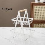 Kūrybinė lentyna, daugiasluoksnė &bdquo;Wispy Mesh&ldquo; vaisių krep&scaron;elis Namų svetainė Sausų vaisių užkandžių laikymo lentynos 34.5*18*6.5cm