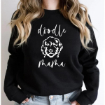 &bdquo;Golden Doodle Mama&ldquo; megztinis &bdquo;Doodle Mom Crewneck&ldquo; megztiniai moterims Grafinis megztinis ilgomis rankovėmis megztiniai &scaron;unų mylėtojo dovana S juoda