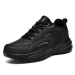 Vyri&scaron;ki madingi odiniai ir aksominiai sportbačiai storu padu &ndash; didelių dydžių laisvalaikio sportiniai batai rudeniui/žiemai 2358; single shoes; 47 juoda pilka spalva
