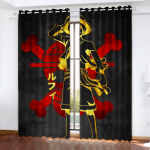 Monkey D Luffy Tamsinanti užuolaida, One Piece, Poliesteris, Animacinis, Tinka miegamajam, Vaikams, Suaugusiems, Kambario dekoravimui, Dovanoms 100x140cm&Grommet Top