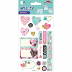 20 Stickers et &eacute;tiquettes - Bullet journal et Agenda - Coeurs - Dorures