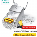 Shanze CAT7, CAT8 RJ45 Varinis ekranuotas jungtis, 10G dviejų dalių kristalinė galvutė Category 7, 2 pieces