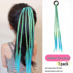 Žavingas drugelių plaukų aksesuarų rinkinys mergaitėms - Apima pintas sruogas, gumeles ir lankelius su kaspinėliais Blue-Green Ombre Hair Rope - 1 piece