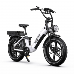 Onesport OT08 Pro 20'' Electric Bike 500W Dual Battery 48V 36AH Full Suspension Step-Thru Fat Tire E-Bike pilka