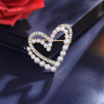 Heart Pearl Classic Sagės Smeigtukai Drabužiai Suknele Mar&scaron;kinėliai &Scaron;irdies Scarf Sagės