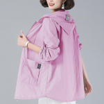 Pavasario vasaros madinga plona vėjo striukė Moteri&scaron;ka striukė su gobtuvu, ilga beisbolo uniforma, laisvi &scaron;varkai XXL