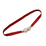 Moterų juosmens diržo daugkartinio naudojimo dekoratyvinis ne&scaron;iojamasis populiarus perlų sagties dirželio papuo&scaron;imas pasimatymams juoda