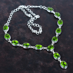 Briaunuotas peridoto vėrinys 925 prabos sidabro vėrinys reguliuojamo ilgio grandinėlė labai gražūs brangakmenių papuo&scaron;alai rankų darbo vėrinys dovanos mamai Adjustable