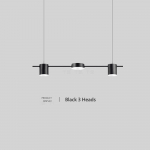 Modernus minimalistinis pakabinamas &scaron;viestuvas LED juostos pakabinamas &scaron;viestuvas sietynas ap&scaron;vietimo įrenginys virtuvės barui valgomojo stalui 3 headlights juoda