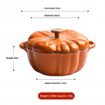 Mažas laimės daugiafunkcis ketaus moliūgo emaliuotas puodas - Tro&scaron;kinimui, sriubai, universalus indukcinei viryklei