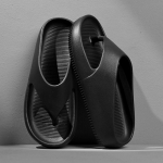 Vyri&scaron;ki platforminiai &scaron;lepetės vasarai, mink&scaron;tapadžiai EVA &scaron;lepetės moterims, lauko, kasdieniai, paplūdimio batai, namų, neslystantys, vonios, porų batai 41 juoda