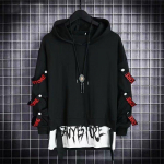 Vyri&scaron;ki megztiniai su džemperiu, laisvalaikio juodi megztiniai Topai Techwear Hip Hop Harajuku Patchwork S