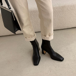 Maillardo stiliaus moteri&scaron;ki batai rudeniui ir žiemai, nauji, storu kulnu, prancūzi&scaron;ki, kvadratiniu priekiu, elastingi, ploni aulinukai, auk&scaron;takulniai, trumpi aulinukai, moteri&scaron;ki batai 35 ruda