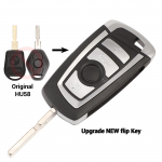 jingyuqin EWS Modifikuotas atlenkiamas nuotolinio valdymo raktas 4 mygtukų 315MHz/433MHz PCF7935AA ID44 lustas BMW E38 E39 E46 M5 X3 X5 Z3 Z4 HU58 HU92 433MHz pelenų pilka spalva
