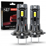 2 vnt. H7 LED priekinių žibintų Canbus lemputės Mini belaidės 20000LM 50W CSP Automobilio priekiniam žibintui Auto Turbo lempos LED Automobilinė Plug&Play rūko lemputė 6000K Balta 12V H7