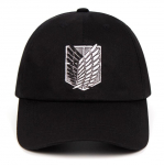 100 % medvilnė aot pulkas tėtis, kepuraitė, siuvinėjimas beisbolo kepuraitė, moteri&scaron;ka unisex snapback Black Shield Attack on Titan