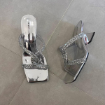 2025 m. vasaros naujiena kri&scaron;toliniai auk&scaron;takulniai &scaron;lepetės vėsios moterims naujos pavasario ir vasaros fėji&scaron;ko vėjo storakulniai batai su kalnų kri&scaron;tolais moterims 35 raudona