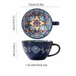 Bohemi&scaron;kas ryto arbatos puodelis, 13,5 uncijos keraminis kavos puodelis, skirtas &scaron;eimos kolegoms, mokytojams, žmonoms, seserims, broliams, juokingoms 601-700ml