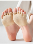 Vasarinės priekinės pėdos kojinės, neslystančios kojinės, 1 pora ir puskojinės One Size balta