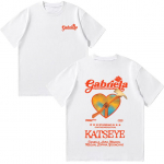 Katseye Gabriela Mar&scaron;kinėliai Vasariniai Medvilniniai Mar&scaron;kinėliai Moterims Trumpomis Rankovėmis Y2K Top Mada O formos i&scaron;kirptė High Street Mar&scaron;kinėliai Unisex Drabužiai S