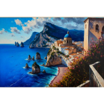 Amalfi kranto ir Toskanos vynuogynų kra&scaron;tovaizdžio plakatas Italija Kelionės Sienos meno paveikslas Drobės tapyba Svetainei Namų dekoravimui 70cm&times;120cm NoFrame