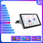 Automobilinis multimedijos grotuvas Hizpo pasukamas 1 DIN Android 13 automobilinis radijas GPS navigacijos grotuvas S1 8Core 3G 32G AI