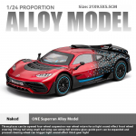 Nauja 1:24 Mercedes-Benz AMG ONE Super Racing lydinio liejimo automobilio modelio garsas ir &scaron;viesa, kolekcionuojami hobiai suaugusiems gimtadienio dovanos berniukui madingi žaislų papuo&scaron;alai sidabras
