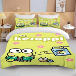 10 dydžių Sanrio Keroppi margintas patalynės komplektas Animacinis Anime antklodės užvalkalas užpildu antklodė pagalvės užvalkalas Berniukams Mergaitėms Vaikams Suaugusiems Karali&scaron;kas Dovana EU Single 135x200cm